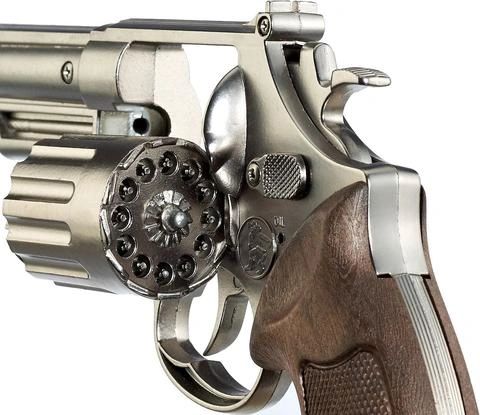 Gonher S&W Model 66 Police Style 12 Shot Cap Revolver - Chrome 3