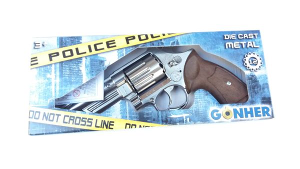 Gonher S&W Model 66 Police Style 12 Shot Cap Revolver - Chrome 4