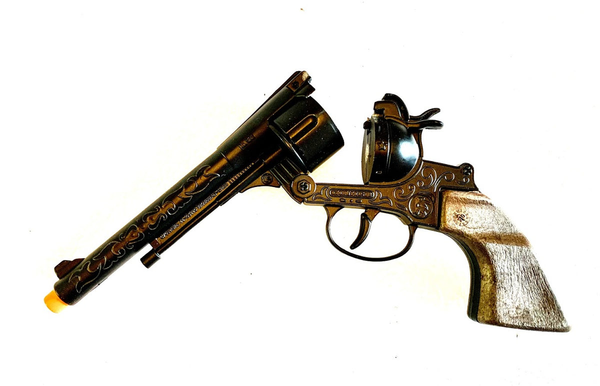 Gonher Wild West Doc Holliday 12 Shot Cap Gun Revolver - Black with Faux Wood Grips 3