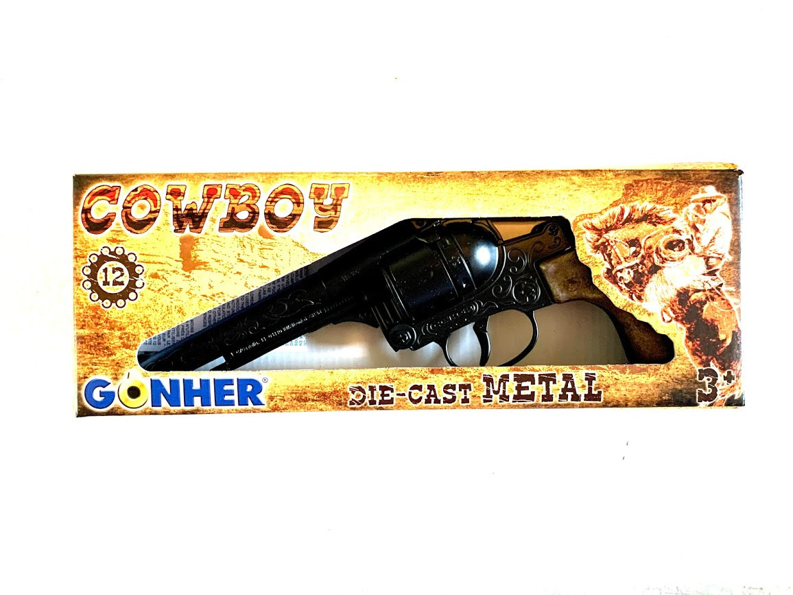 Gonher Wild West Doc Holliday 12 Shot Cap Gun Revolver - Black with Faux Wood Grips 5