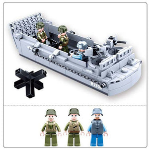 WW2 D-Day LCVP Landing Craft Vehicle Personnel Building Blocks Set 4