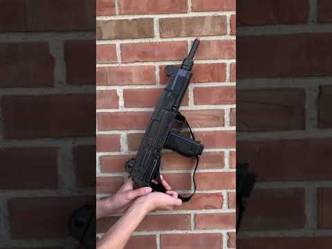 Gonher Replica Israeli Uzi Style 12 Caps Submachine Toy Cap Gun - Black Finish with Sling 5